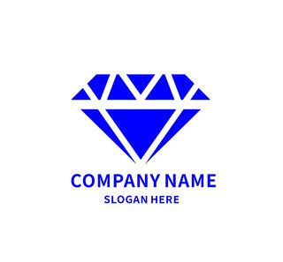 蓝色钻石标志logo钻石logo钻石形状简单标志